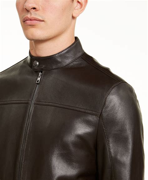 michael kors leather jacket acorn|Michael Kors leather jacket men.